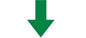 A green downward arrow points to the lower edge against a black background, creating a clear directional symbol in a simple graphic style.